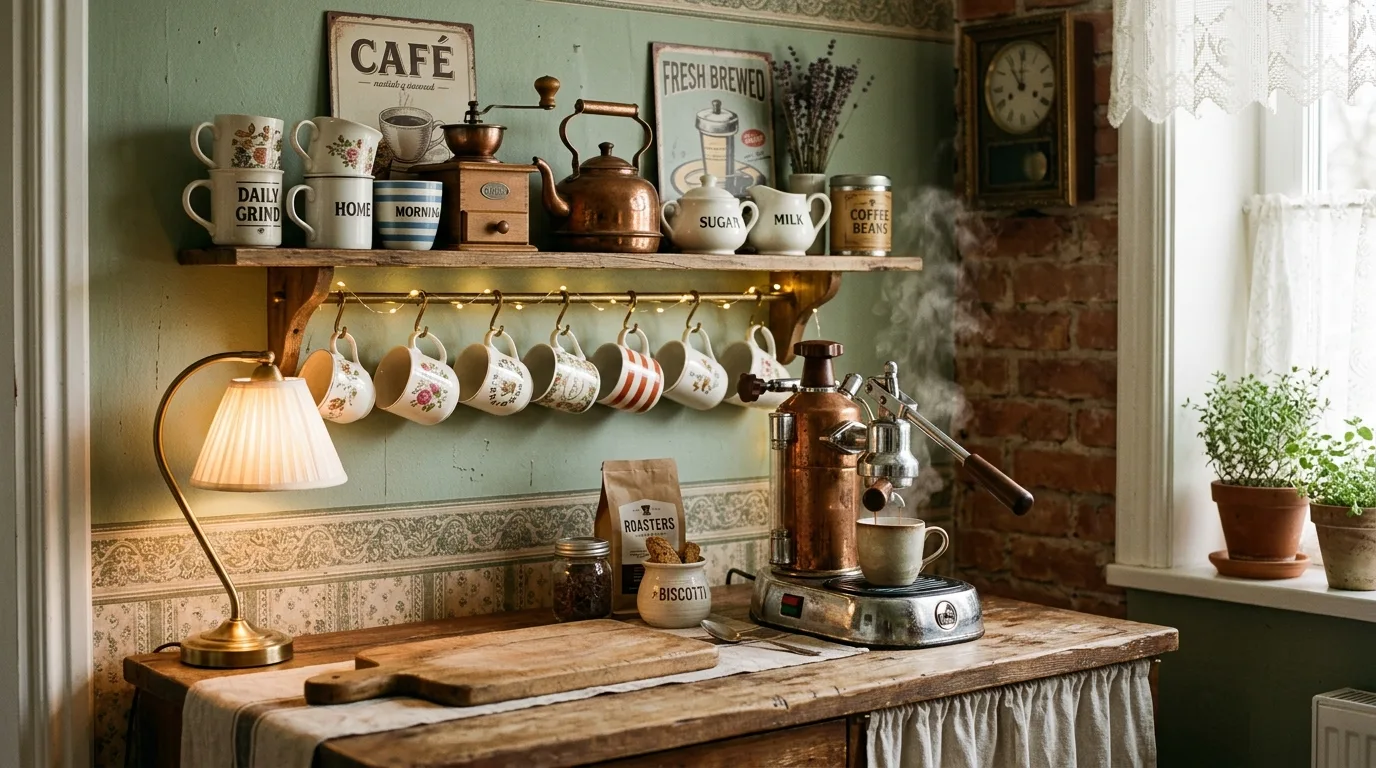 Vintage Coffee Corner for 10 coffee bar ideas for a stylish kitchen setup